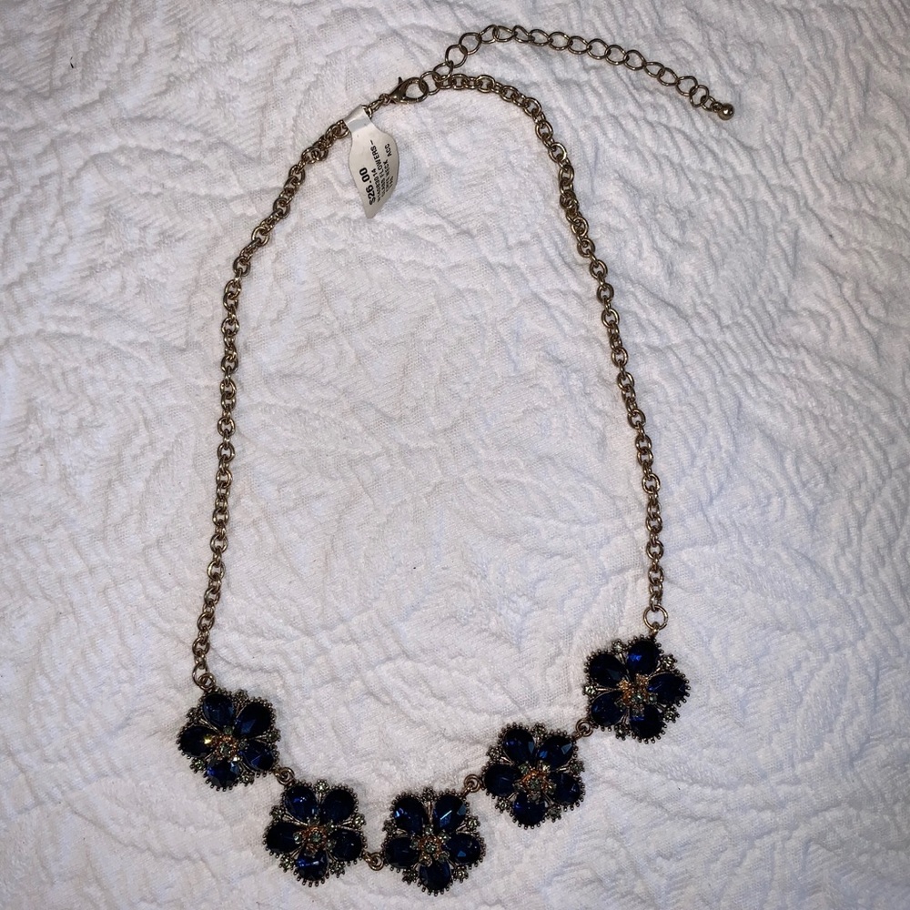 Navy Flower Necklace